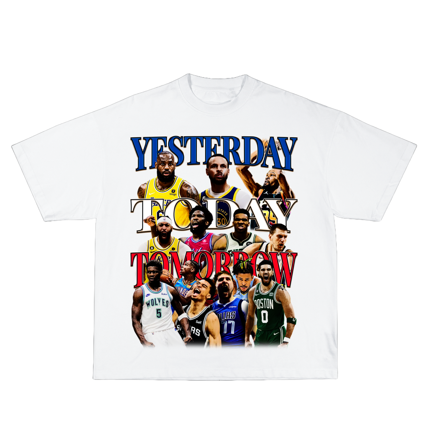 NBA:Yesterday,Today and Tomorrow tee White