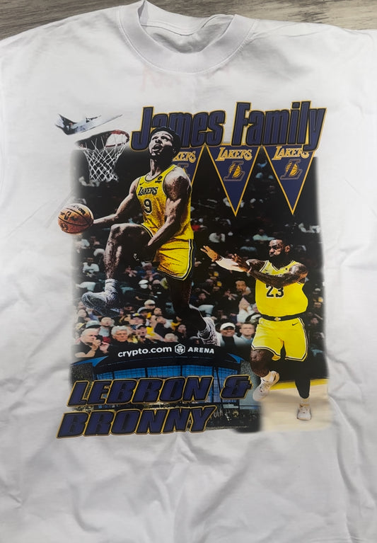 Bronny and Lebron James tee