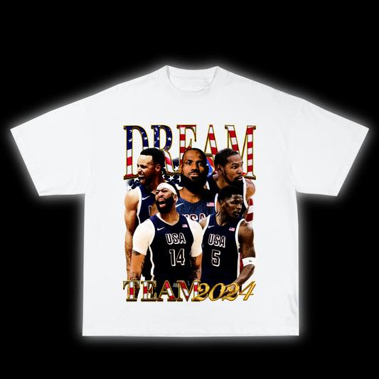 USA GOLD Basketball t shirt (White)